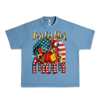 Pebble Blue Firefighter mom Urban Heavy Tee - FaDigitalArtStudio