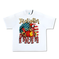 White Firefighter mom Urban Heavy Tee - FaDigitalArtStudio