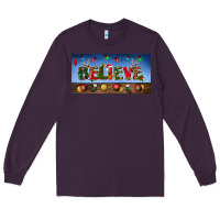 Plum christmas believe license plate Long Sleeve Tee - BundleAndBundleShop