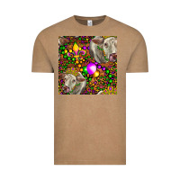 Vintage Coffee Mardi Gras Cow Leopard Seamless Pattern Vintage Tee - FaDigitalArtStudio