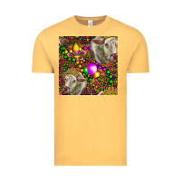 Vintage Mustard Mardi Gras Cow Leopard Seamless Pattern Vintage Tee - FaDigitalArtStudio