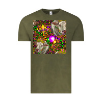 Vintage Olive Mardi Gras Cow Leopard Seamless Pattern Vintage Tee - FaDigitalArtStudio