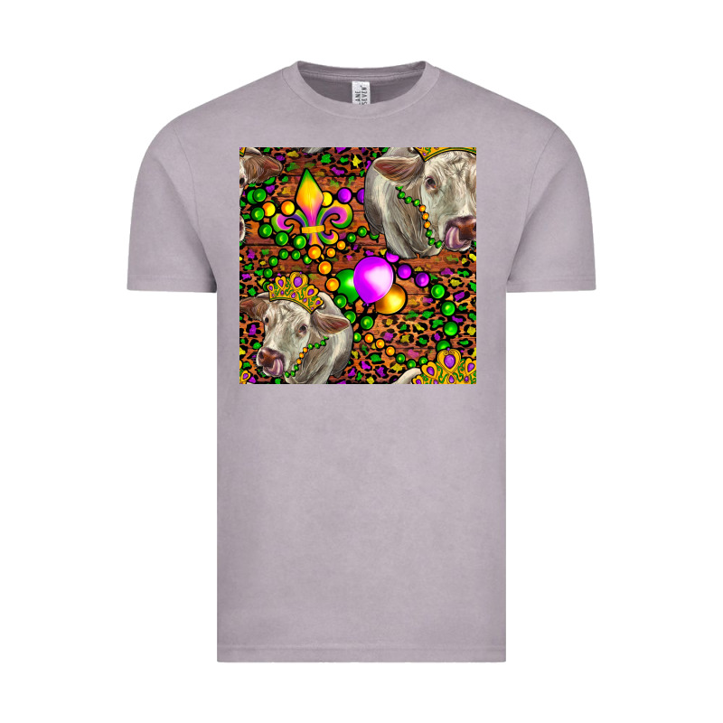 Mardi Gras Cow Leopard Seamless Pattern Vintage Tee by FaDigitalArtStudio | Teevron