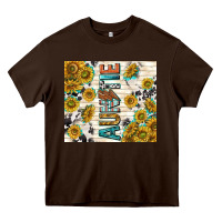 Chocolate Brown auntie with lightning bolt Heavy Core Tee - TumblerDesignByShophia