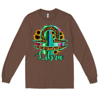 Chestnut Libra Zodiac Sign Sunflower Leopard Serape Long Sleeve Tee - RanaPortraitStore