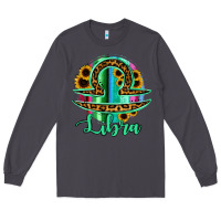 Smoke Libra Zodiac Sign Sunflower Leopard Serape Long Sleeve Tee - RanaPortraitStore