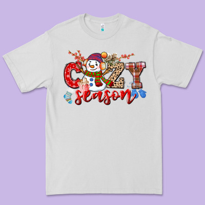 Cozy Season Snowman Premium Tee Designed By Cowgirlartshop