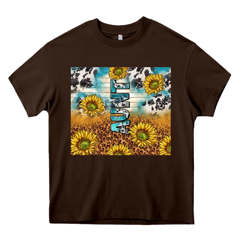 Aunt Sunflower Leopard Glitter Heavy Core Tee by TumblerDesignByShophia | Teevron