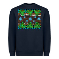 Navy Christmas tree with snow Heavyweight Sweatshirt - AdoDesignShop