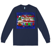Navy my favorite color is Christmas lights Long Sleeve Tee - BundleAndBundleShop