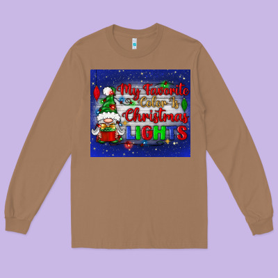 My Favorite Color Is Christmas Lights Long Sleeve Tee Designed By Bundleandbundleshop