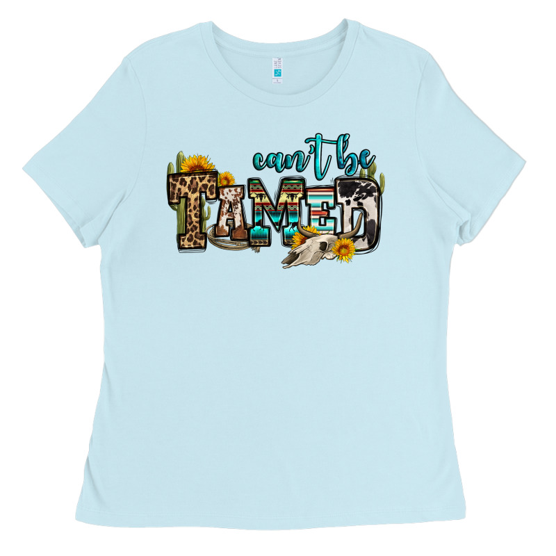 Can't Be Tamed Bull Skull Ladies Tee by OliviaCreatesArt | Teevron