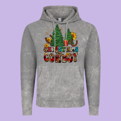 Christmas Cowboy Vintage Hoodie Designed By Fadigitalartstudio