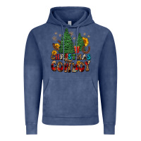 Vintage Denim christmas cowboy Vintage Hoodie - FaDigitalArtStudio
