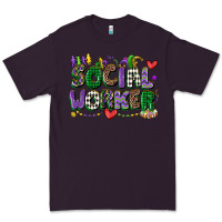 Plum social worker mardi gras cowgirl Premium Tee - CowGirlArtShop