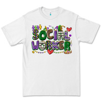 Social Worker Mardi Gras Cowgirl Premium Tee | Teevron