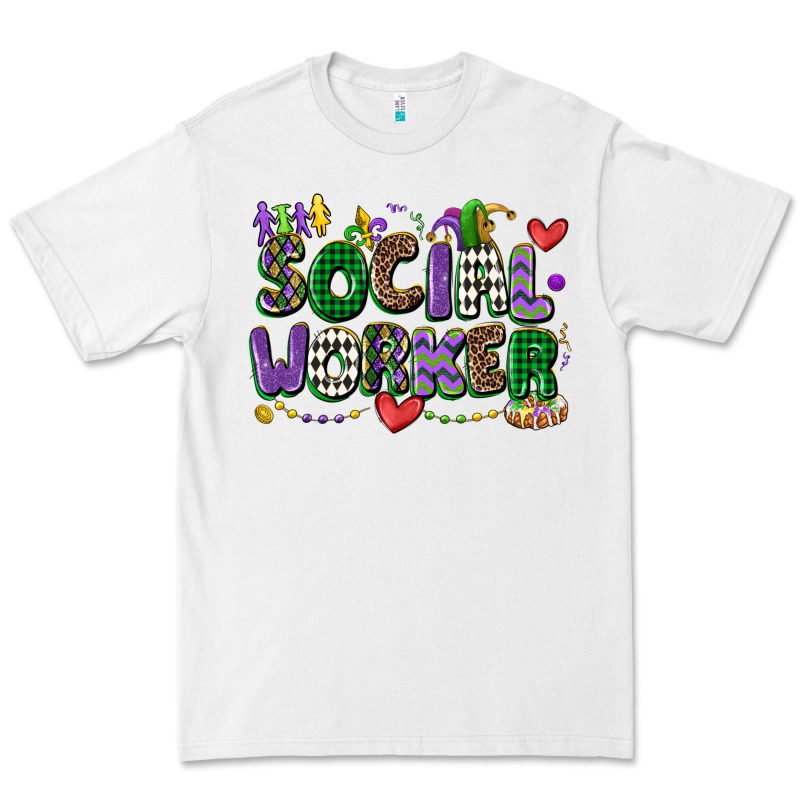 Social Worker Mardi Gras Cowgirl Premium Tee by CowGirlArtShop | Teevron