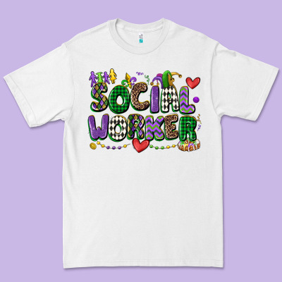 Social Worker Mardi Gras Cowgirl Premium Tee Designed By Cowgirlartshop