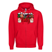 Red santa baby with santa and christmas tree cake Zipper Hoodie - AdoDesignShop