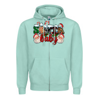 Seafoam santa baby with santa and christmas tree cake Zipper Hoodie - AdoDesignShop