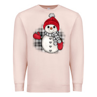 Pale Pink grey christmas snowman Premium Sweatshirt - JahusDesignShop