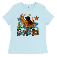 Baby Blue can't tame a cowgirl Ladies Tee - OliviaCreatesArt