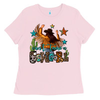 Bubblegum Pink can't tame a cowgirl Ladies Tee - OliviaCreatesArt