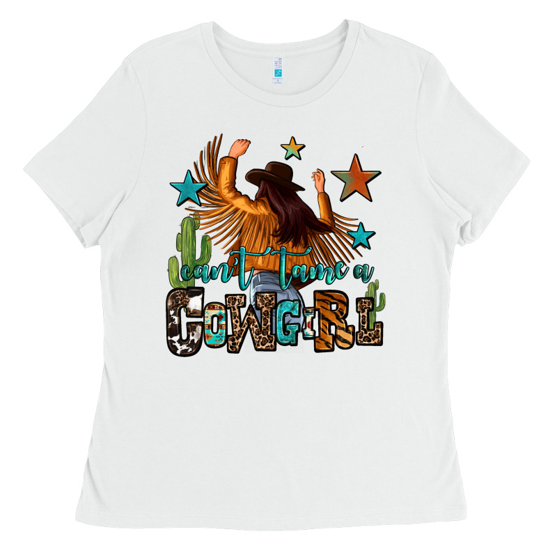 Can't Tame A Cowgirl Ladies Tee by OliviaCreatesArt | Teevron