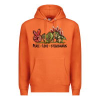 Carrot Peace Love Stegosaurus Premium Hoodie - LillyAllenDesigns