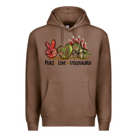 Chestnut Peace Love Stegosaurus Premium Hoodie - LillyAllenDesigns