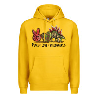Lemon Peace Love Stegosaurus Premium Hoodie - LillyAllenDesigns