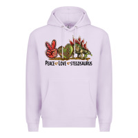 Lilac Peace Love Stegosaurus Premium Hoodie - LillyAllenDesigns