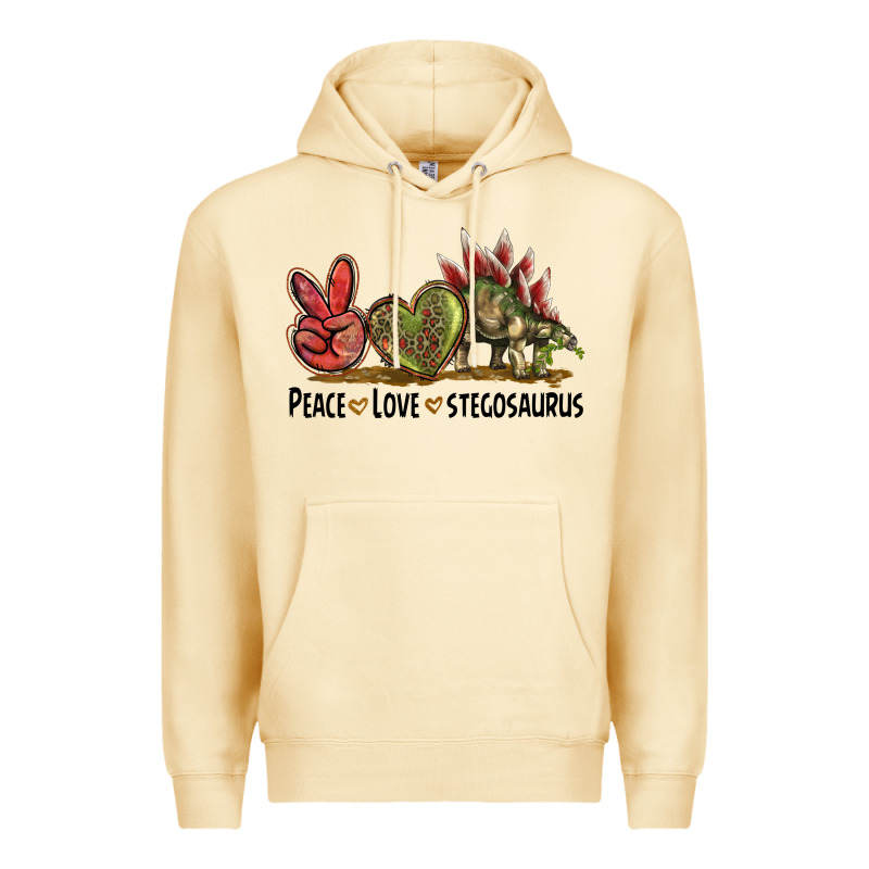 Peace Love Stegosaurus Premium Hoodie by LillyAllenDesigns | Teevron