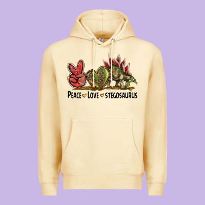 Peace Love Stegosaurus Premium Hoodie Designed By Lillyallendesigns