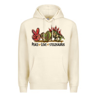 Sandshell Peace Love Stegosaurus Premium Hoodie - LillyAllenDesigns