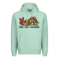Seafoam Peace Love Stegosaurus Premium Hoodie - LillyAllenDesigns