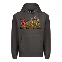 Smoke Peace Love Stegosaurus Premium Hoodie - LillyAllenDesigns