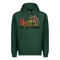 Sports Green Peace Love Stegosaurus Premium Hoodie - LillyAllenDesigns