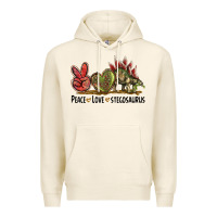Tofu Peace Love Stegosaurus Premium Hoodie - LillyAllenDesigns