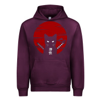Mauve Wine ninja cat japanese Urban Hoodie - DesigneFamous