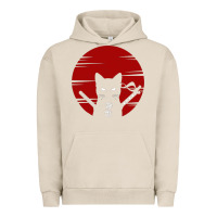 Pigment French Oak ninja cat japanese Urban Hoodie - DesigneFamous