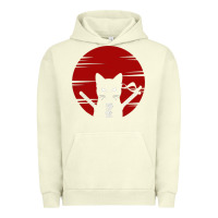 Pigment Pistachio ninja cat japanese Urban Hoodie - DesigneFamous