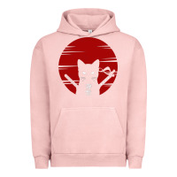 Pigment Salmon ninja cat japanese Urban Hoodie - DesigneFamous