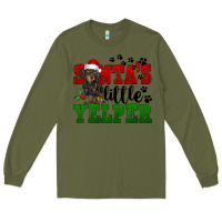 Army Green Santa's Little Yelper Long Sleeve Tee - FaDigitalArtStudio