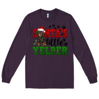 Plum Santa's Little Yelper Long Sleeve Tee - FaDigitalArtStudio