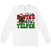 White Santa's Little Yelper Long Sleeve Tee - FaDigitalArtStudio