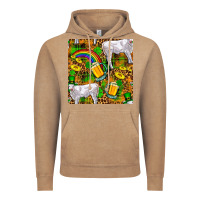 Vintage Coffee St. Patricks Cow With Rainbow And Beer Seamless Vintage Hoodie - FaDigitalArtStudio
