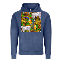 Vintage Denim St. Patricks Cow With Rainbow And Beer Seamless Vintage Hoodie - FaDigitalArtStudio