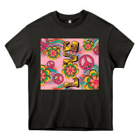 Asphalt peace love hippie daisy Heavy Core Tee - TumblerDesignByShophia