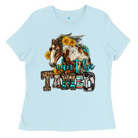 Baby Blue can't be tamed horse Ladies Tee - OliviaCreatesArt
